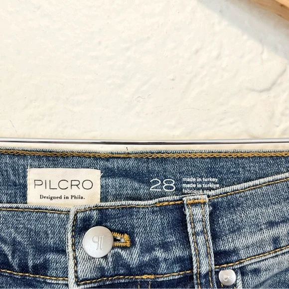 Anthropologie Pilcro Jeans Flare Wide Leg High Rise Pieced Boho Bohemian 28 - Picture 8 of 12